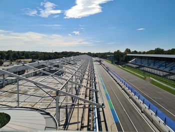 High angle view  against sky