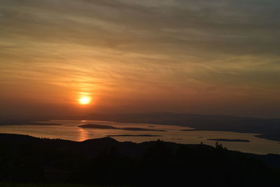 Scenic view of dramatic sky during sunset