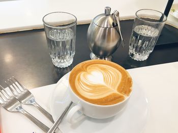 Coffee cup on table