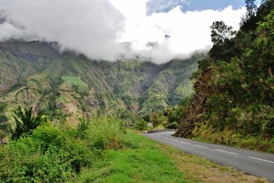 Country road passing through mountains