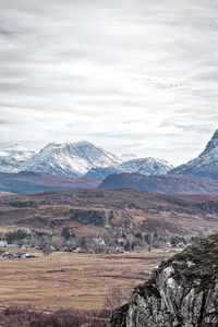 View of mountain against cloudy sky