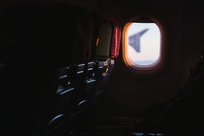 Interior of airplane