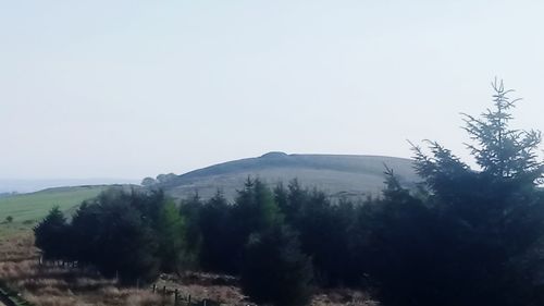 Scenic view of landscape against clear sky