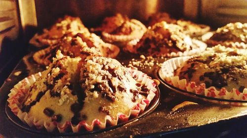 Close-up of cupcakes on plate