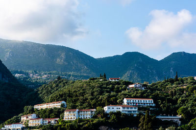 Aerial view of townscape against sky