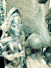 Close-up of buddha statue in museum