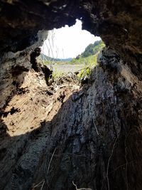 Close-up of rock formation in cave