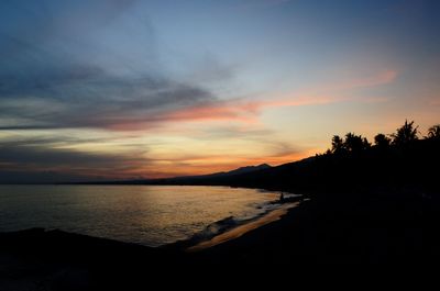 Scenic view of sea at sunset