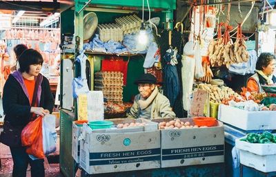 Shopping cart for sale at market stall