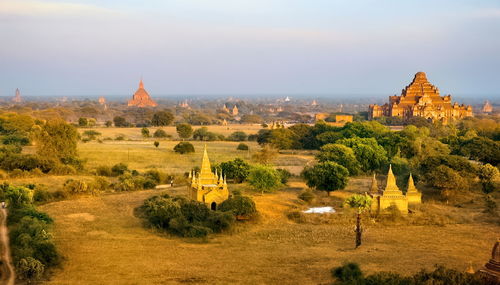 View of temple on building against sky,unseen of myanmar