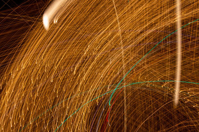 Full frame shot of light trails at night