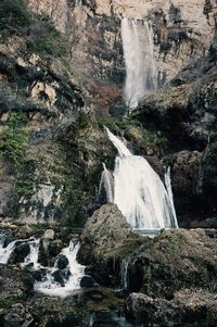 Scenic view of waterfall