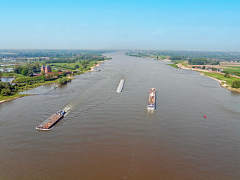 High angle view of sea against sky