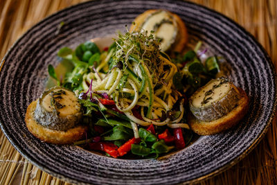 Close-up of meal served in plate