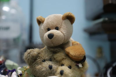 Close-up of stuffed toy at home