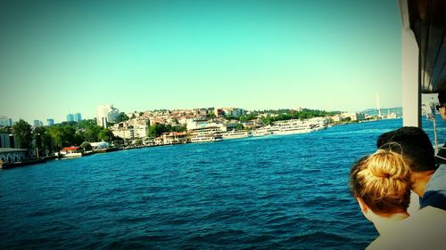 View of sea with buildings in background