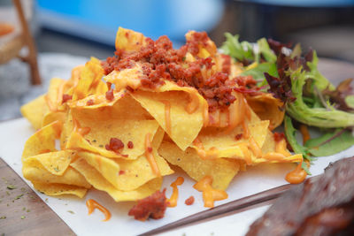 Close-up of food in plate