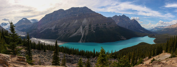 Scenic view of mountains against sky