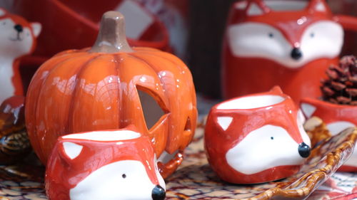 Close-up of pumpkin on table