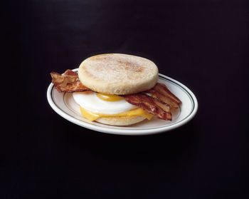 High angle view of breakfast in plate