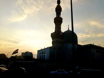 View of city against sky during sunset