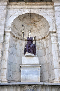 Statue of goddess rome in piazza del campidoglio square. roma, italy