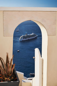 High angle view of sea against sky