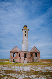 Low angle view of old building against sky