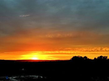 Scenic view of dramatic sky during sunset