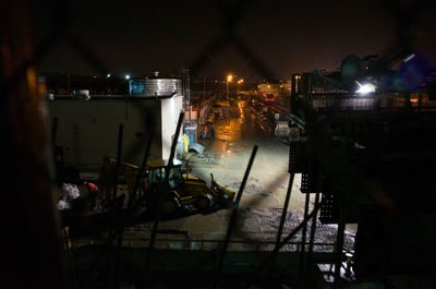 Illuminated city at night