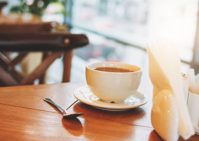 Close-up of coffee on table