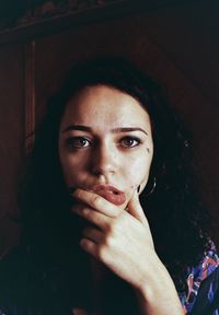 Close-up portrait of young woman