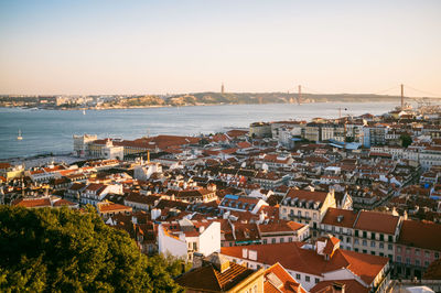 Cityscape with river in foreground