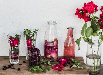 Close-up of christmas decorations on table