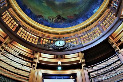 Low angle view of illuminated ceiling