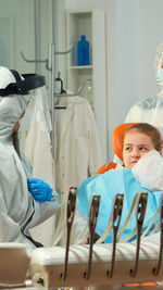 Close-up of scientist working in laboratory