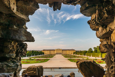 View of historic building against cloudy sky