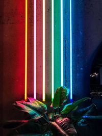 Man painting at night