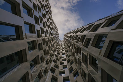 Low angle view of skyscrapers against sky