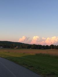 Scenic view of field against sky