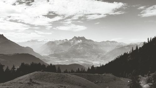 Scenic view of mountains against sky