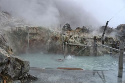 Scenic view of hot sulfur springs