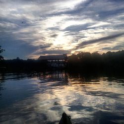 Scenic view of calm lake against sky