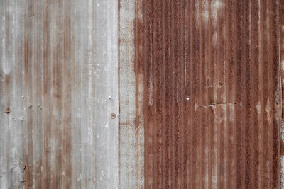 Full frame of rusted corrugated metal