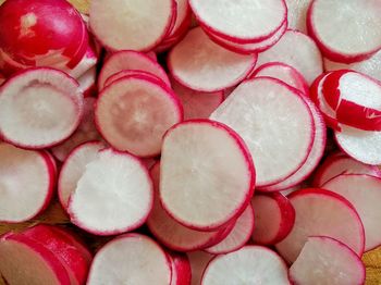 Detail shot of vegetable slices