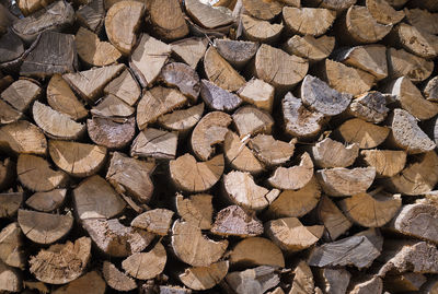 Full frame shot of firewood