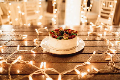 Close-up of food on table