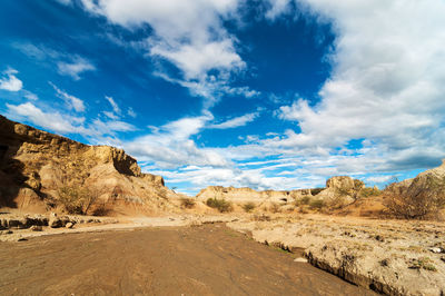 Scenic view of dry riverbed at tatacoa desert