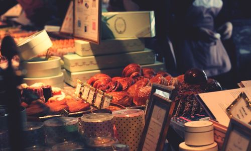 Close-up of food for sale in market