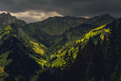 Scenic view of mountains against sky